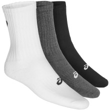 3 Paires de Chaussettes Asics Tennis Crew Grises/Noires/Blanches