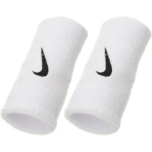 Serre-Poignets Nike Double Largeur Swoosh Blancs
