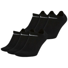 6 Paires de Chaussettes Nike No Show Light Weignt Everuday Extra Basses Noires