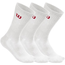 3 Paires de Chaussettes Wilson Crew Blanches