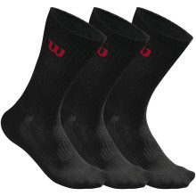 3 Paires de Chaussettes Wilson Crew Noires