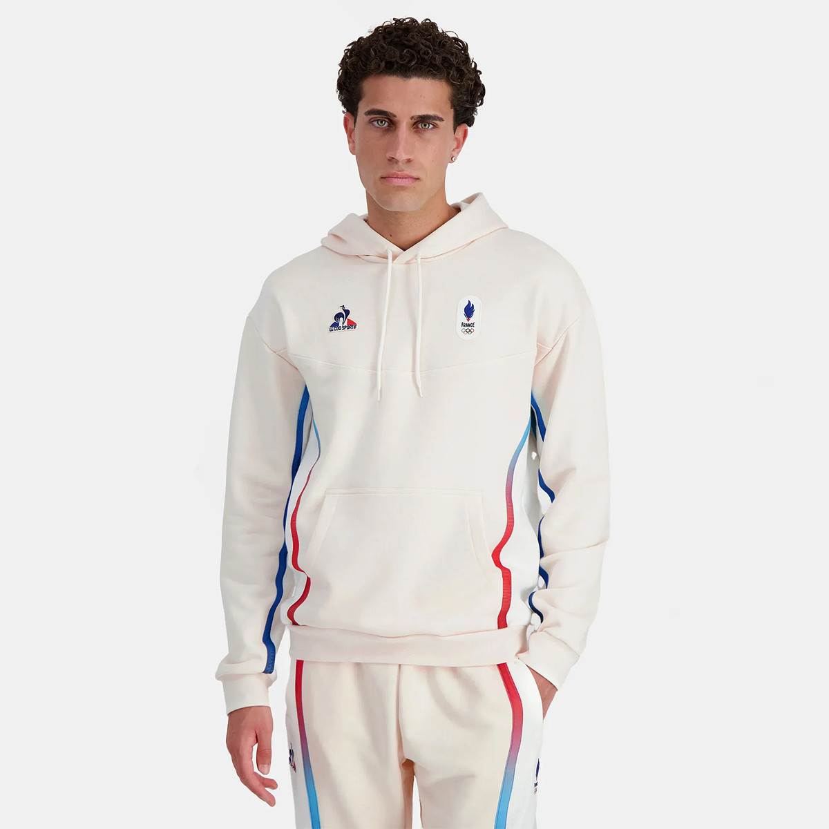SWEAT A CAPUCHE LE COQ SPORTIF FRANCE OLYMPIQUE VILLAGE Veste sweat Tennis Achat