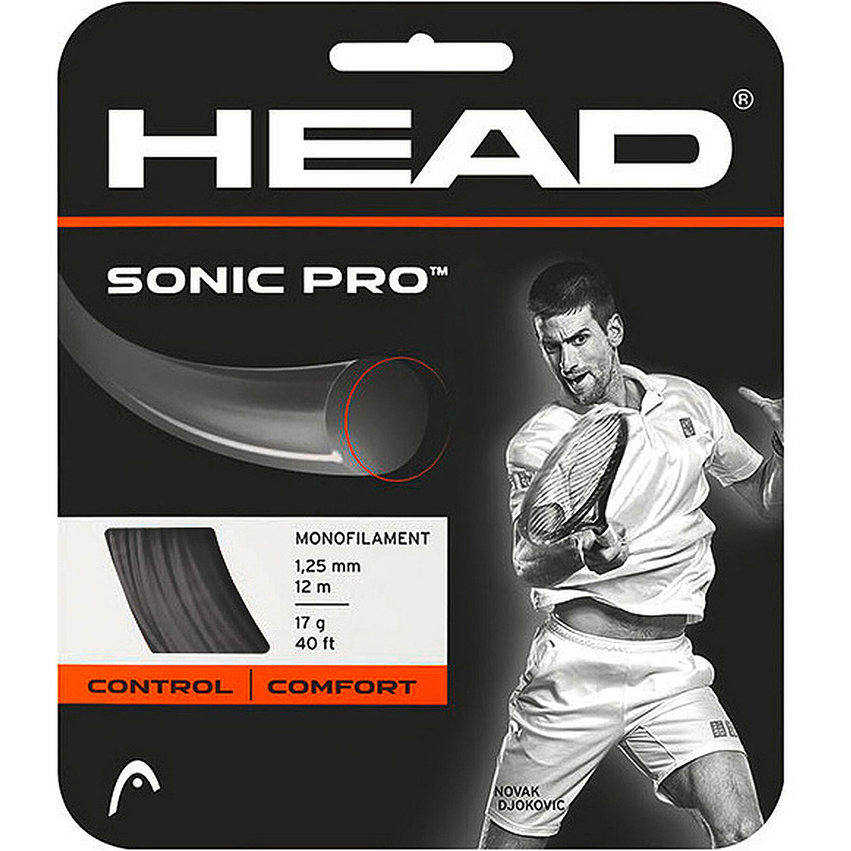 Cordage Head Sonic Pro Noir (12 Mètres)