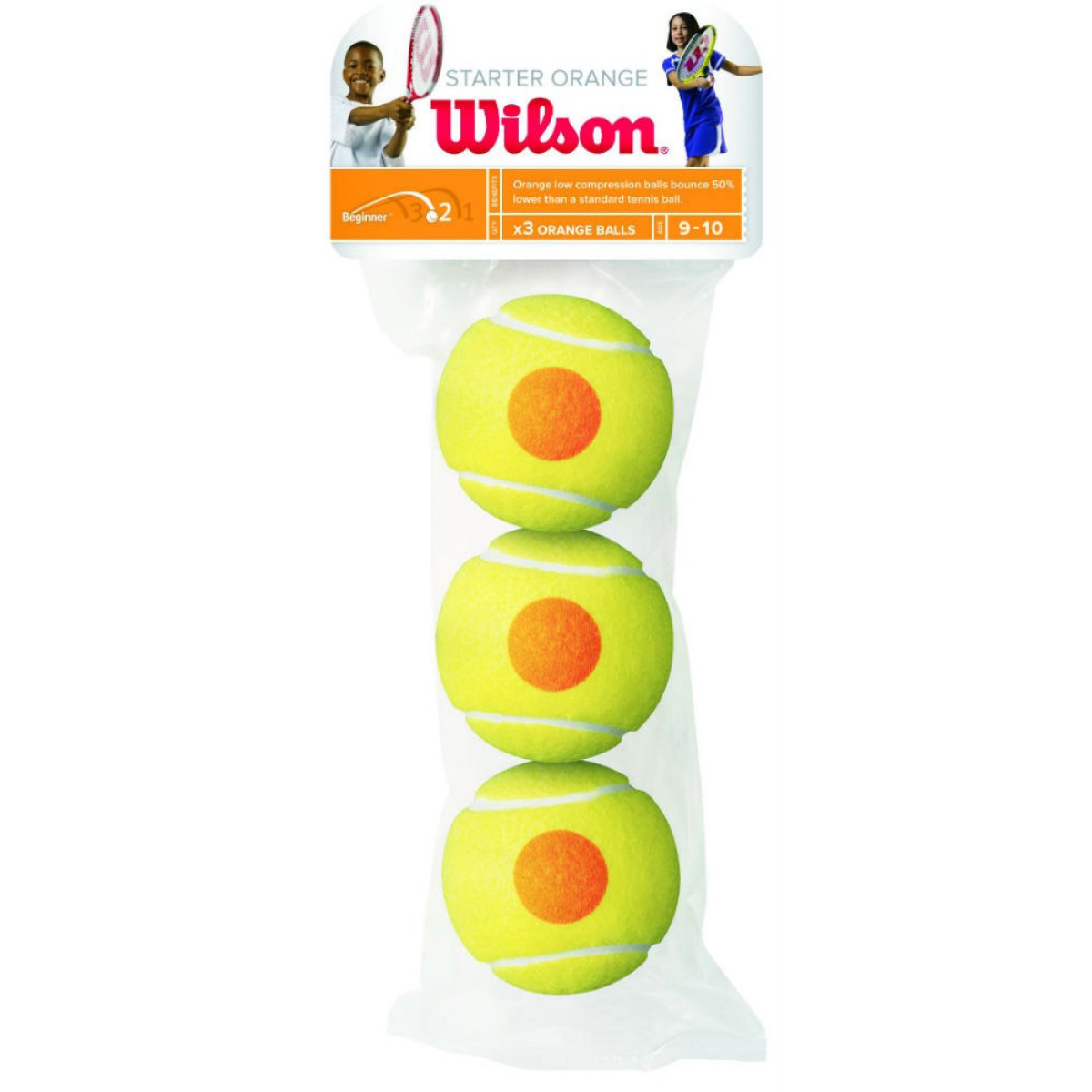 Sachet de 3 Balles Wilson Starter Orange