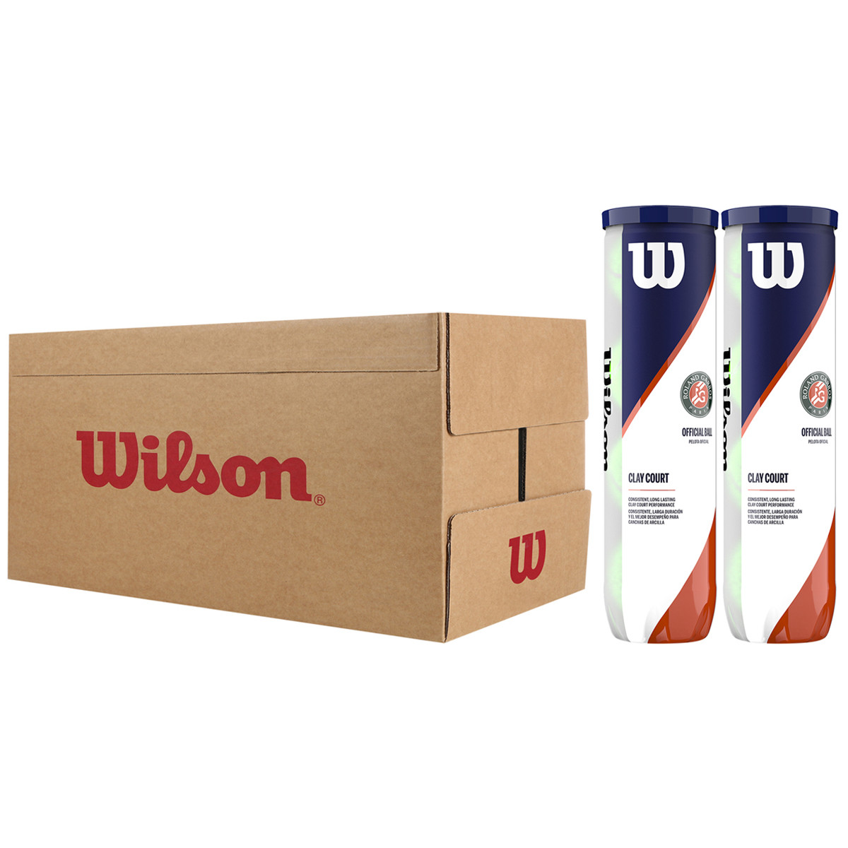 Carton De 9 Bipacks De 4 Balles Wilson Roland Garros Clay Court