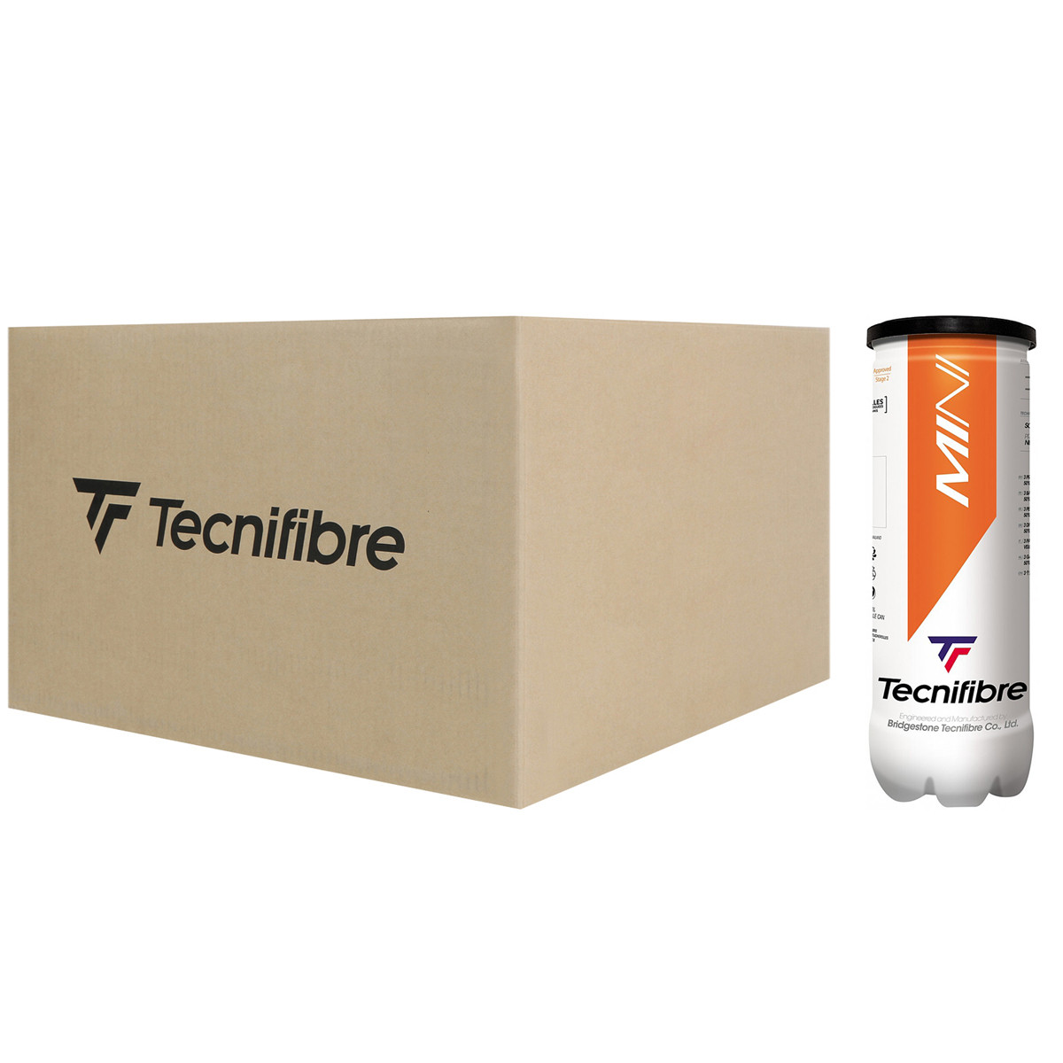 CARTON DE 24 TUBES DE 3 BALLES TECNIFIBRE MINI TENNIS