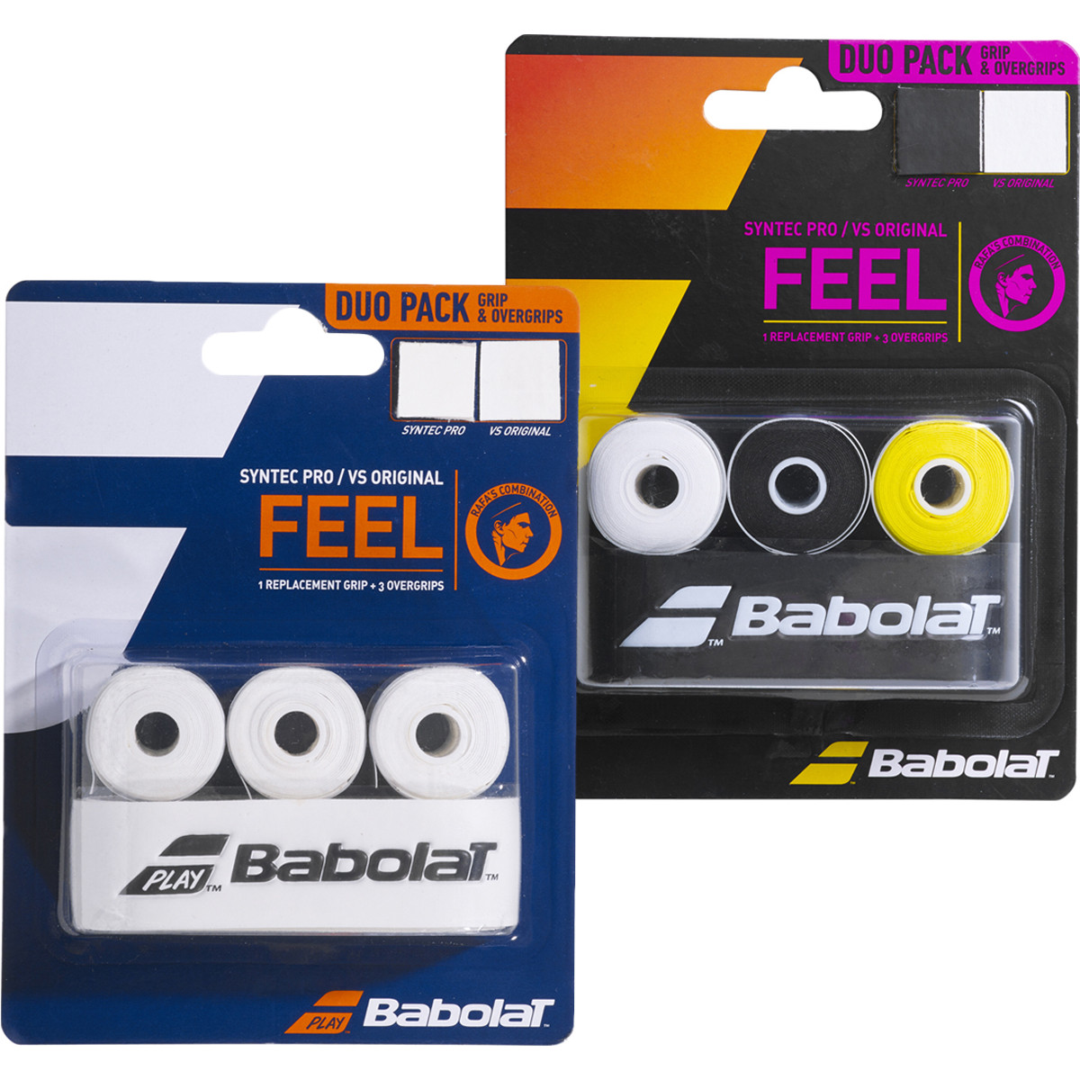 DUO PACK BABOLAT : GRIP SYNTEC PRO + 3 SURGRIPS VS ORIGINAL