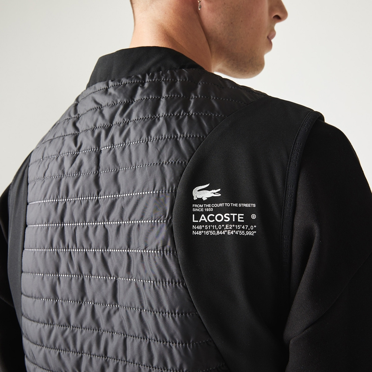 Doudoune sans 2025 manche lacoste noir