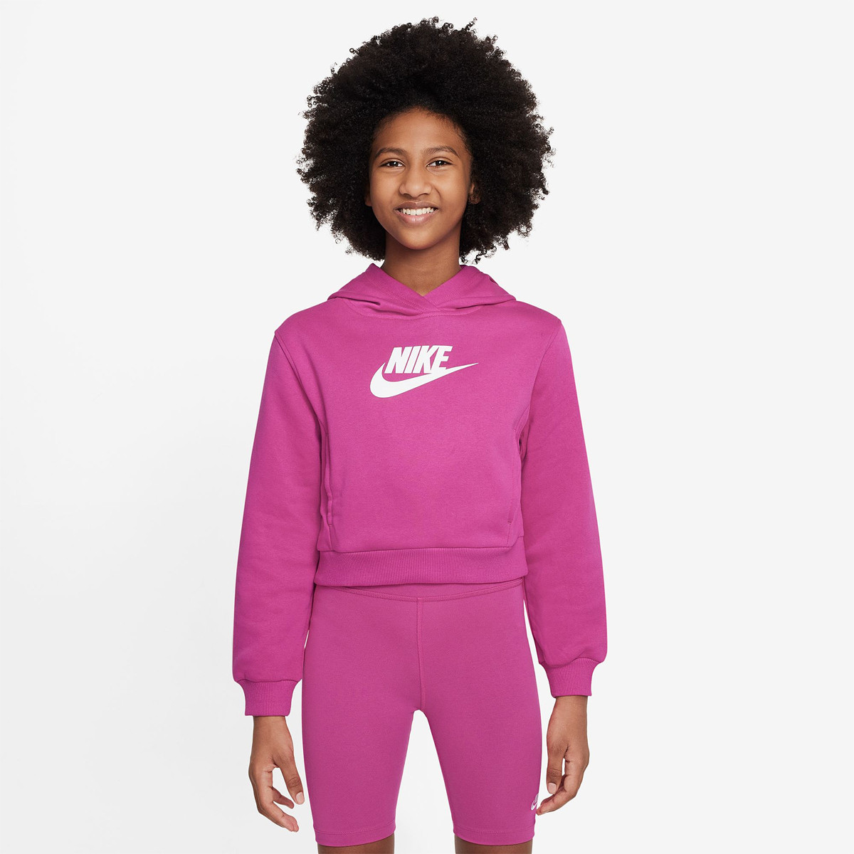 SWEAT NIKE JUNIOR FILLE CLUB FLEECE A CAPUCHE CROP