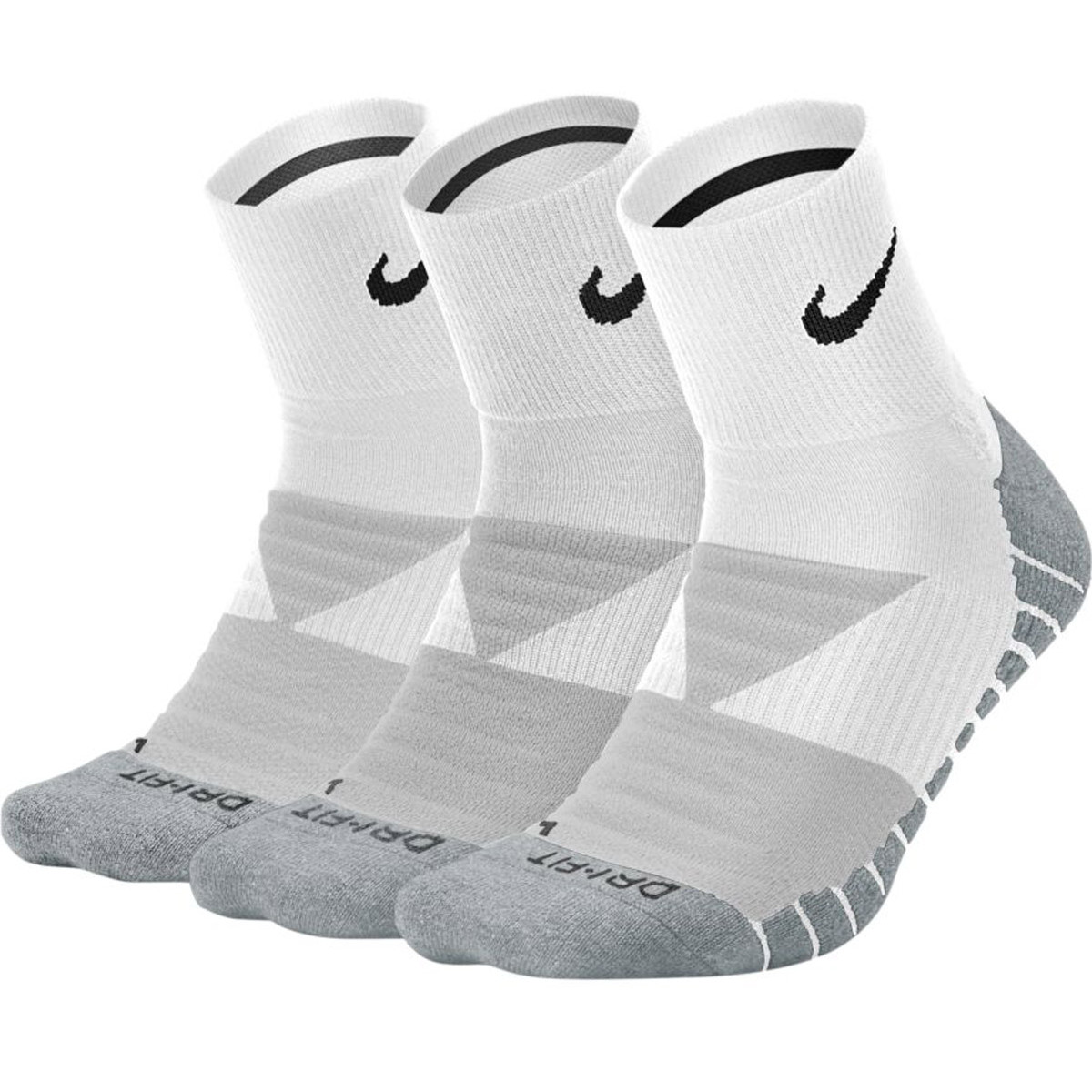 3 Paires De Chaussettes Nike Dry Ion Quarter Blanches