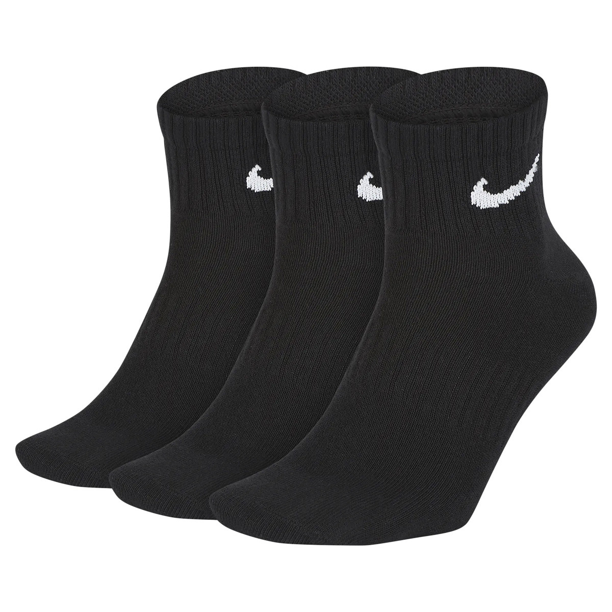 3 Paires de Chaussettes Nike Lightweight Ankle Noires